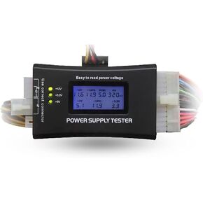 20/24 4/6/8 Pin Computer PC Power Supply Tester with LCD Display and Buzzer for ATX, ITX, BTX, PCI E, SATA, HDD
