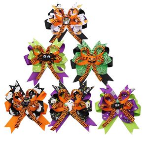 Baby Girl Novelty 3 Layers Ribbon Bow Barrettes Halloween Bow Hair Clips Cute Boutique Hair Pin Party Supplies