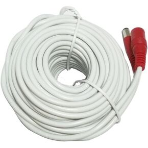 50ft 12V DC Universal Supply Power Extension Cable Cords 2.1mm x 5.5mm Plug Power Extension Cords Cables Compatible with 12V Power Adaper for Home Security Camera IP Camera DVR NVR 15M White