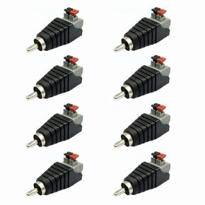 Speaker Wire Cable to Audio Male RCA Connector Adapter Jack Plug 8 PCS