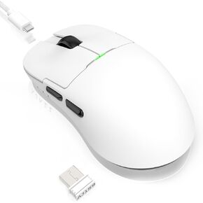 ATTACK SHARK x Ajazz AJ159 Gaming Mouse,2.4G Wireless Gaming Mouse,56g Ultralight,26K DPI PAW3395 Sensor,6 Programmable Buttons,Ergonomic Wired Gaming Mouse USB3.0 with 80M Click Switch for PC/MAC