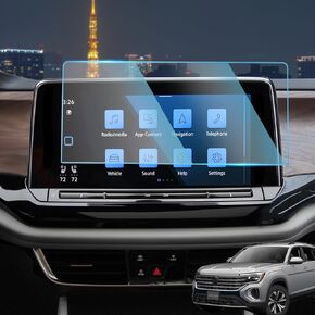 Screen Protector Compatible with 2024 Volkswagen Atlas Accessories, 12 Inch GPS Navigation Tempered Glass Protective Film Anti-Scratch Infotainment Foils