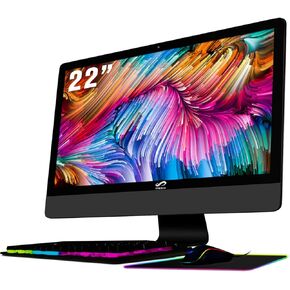 All-in-One Desktop, 22" FHD Display, Intel Core i5 3.0G up to 3.7G, 16G, 512G SSD, WiFi, BT 5.0, RGB Keyboard & Mouse & Mouse Pad, Webcam, W10H64