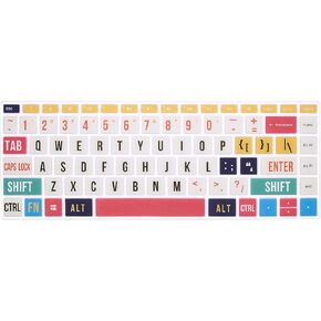 HRH Silicone Keyboard Cover for HP 14" Laptop 2020 2019 2018,Pavilion x360 14M-BA 14M-CD 14M-DH 14-BA 14-BF 14-cm 14-CF 14-DF 14-DK 14-DS 14-DQ 14 Inch(with Squared Keypad),Creative Rainbow Font