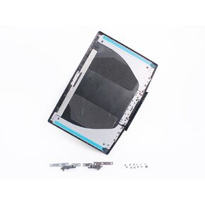 Eclass LCD Back Cover & Screws & Hinges Set Black for Dell Ins-piron Gaming G3 15 3500 3590 Blue Logo Top Case with Hinge Kit Screw10PCS Rear Lid 0747KP 747KP