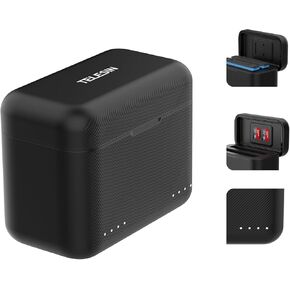 TELESIN Battery Charger for Insta360 X3 with Micro SD Card Slots and USB Type C Cable, 2-Channel Quick Battery Charging Storage Station, Fast Charge Up to 100% in 65 Minutes Compatible with PD3.0