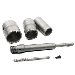 Wall Hole Saw Carbide Steel SDS Plus Shank 35mm 45mm 55mm Drill Bit Set 200mm Connecting Rod Wall Drill Brick Stone Concrete Cement