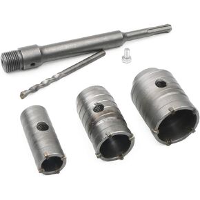 Carbide Steel Wall Hole Saw Drill Bit Set, 200mm Connecting Rod | Dia 30mm 40mm 50mm SDS Plus Shank Drill Bit Cutter for Brick Concrete Cement Stone in Saudi Arabia
