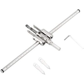 Circle Cutter Wood, Adjustable Circle Hole Cutter Set, 30-300mm Adjustable Plane Type Metal Wood Circle Cutter Kit Hole Saw Drill Bit DIY Woodworking Tool