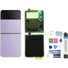 Galaxy Z Flip 4 Back Glass Replacement for Samsung Galaxy Z Flip 4 Back Cover Glass with Pre-Installed Tape and Camera Lens+Tools (Graphite)