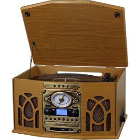 قرص دوار خشبي من ستوديبيكر SB6065، قرص مضغوط مع تسجيل، مشغل كاسيت، راديو ستيريو AM/FM in Kuwait