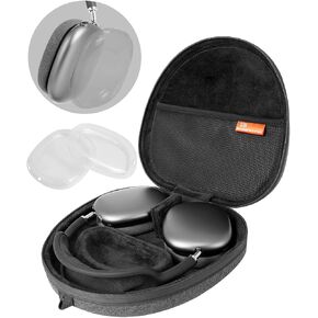 Travel Case for Apple AirPods Max - Portable Hard Carrying Bag with TPU Case Cover for Air Pod Max Headphones - Protective Kit Support Sleep Mode (Dark Gray) in Kuwait