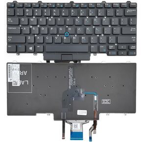 Laptop Replacement Keybaord for Dell Latitude E5450 E5470 E7450 E7470 5480 5490 5491 7480 7490, with Backlit, with Pointer US Layout P/N: 4DXYW, F2X80, KB-DE-14BL-02