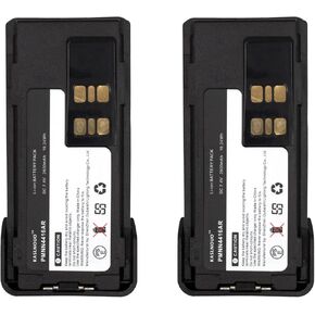 2-Pack Battery Replacement for Motorola PMNN4409AR PMNN4491A PMNN4493A PMNN4416AR XPR3300e XPR3550 XPR7350 XPR7550 7.4V 2600mAh with Belt Clip