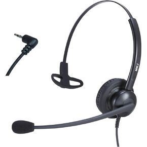 MKJ 2.5mm Telephone Headset with Microphone Noise Cancelling - Wired Headphones for Call Center & Office Phone, Desk Phone Headset for Panasonic KX-TPA60 KX-TGA470 Cisco SPA 303G 525G Vtech Uniden