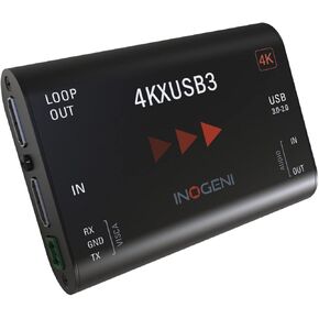 4KXUSB3 by INOGENI, Video Converter 4K HDMI to USB with HDMI Loop, Plug and Go, Up to 60fps, Professionnal Device