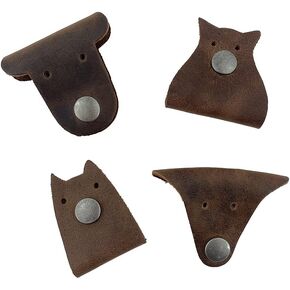 Hide & Drink Furry Friends 4-Pack Cord Keeper (Cord Clam) Handmade Espresso