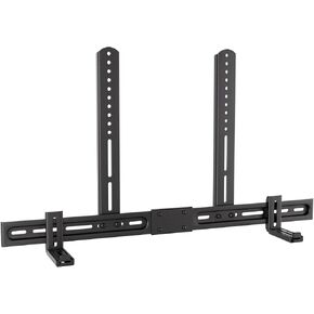 Adjustable Soundbar Mount,Universal Soundbar Mount,Sound Bar Mounting Bracket with Holes/without Holes, Non-Slip Base Holder Extends 3.9" to 6.1", Up to 13 LBS,Black