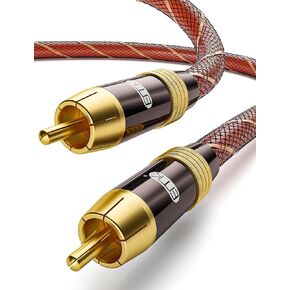 كابل الصوت الرقمي المحوري EMK® كابل مضخم الصوت RCA إلى كابل RCA - مزدوج الحماية - مطلي بالذهب - برتقالي (5 قدم / 1.5 متر) in Kuwait