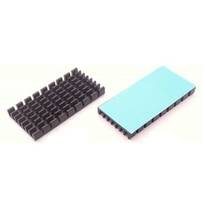 Easycargo 60mm Heatsink Kit + pre applied 3M 8810 thermal conductive adhesive tape, cooler Aluminum heat sink set for cooling GPU SSD WiFi module LED Panel (2pcs 60x30x8m Black)