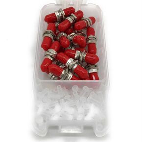 Fiber Optic ST Coupler & 2.5mm Dust Cap Kit. 20 ST Couplers for ST Patch cords & 100 2.5mm Dust Caps