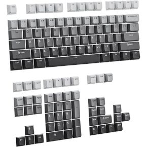 مجموعة Pwnage Ultra Custom Cherry-Profile PBT Keycap لـ 60%، 65%، 68% 75%، 100% حجم لوحة المفاتيح - لقطة مزدوجة PBT غير لامعة من خلال أغطية مفاتيح لوحة المفاتيح - رمادي متدرج