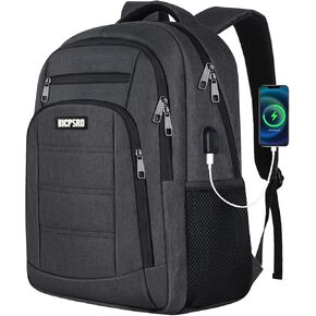 Beige Backpack for Women, School Backpack for Girls Teens Boys, Work Business Backpack with USB Charging Port,Water Resistant College Computer Bookbag Fits 15.6 Inch Laptop,Back Pack,Mochilas