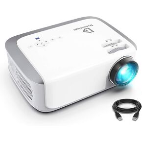 Projector, DracoLight 2020 6000 Lux Video Projector 50000 Hours Lamp Life Support 1080P Full HD, Compatible with Fire TV Stick, PS4, HDMI, VGA, AV and USB for Home Theater, Office Presentations