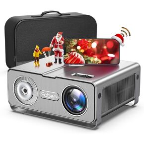 YABER 5G WiFi Bluetooth Projector, 19000L Native 1080P 4K Supported Projector with Bag, Portable for Outdoor Use, Home Movie Projector with Max 200" 4P/4D Keystone 50% Zoom Wide Compatibility