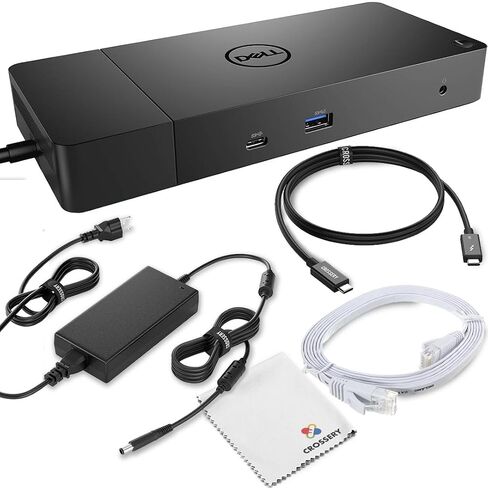 Dell WD19 Docking Station Bundle with USB-C and Dual Monitor Support - Complete Package includes Dell WD19 Universal DOck, 180W Power Adapter, HDMI & Ethernet Cable, Microfiber Cloth (Renewed) in Saudi Arabia