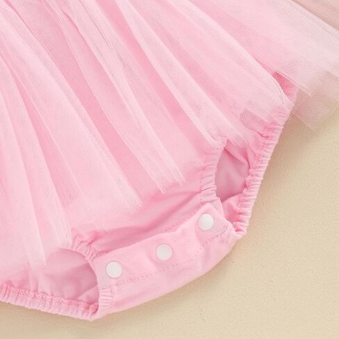 My First Birthday Outfit Newborn Baby Girl Tutu Romper Dress Sleeveless One Year Old Girl Princess Dresses Onesie (Pink,12-18 Months) in Saudi Arabia