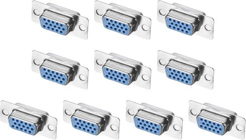Uxcell D-sub موصل DB15 مقبس أنثى 15 دبوس 3 صفوف أنثى منفذ تسلسلي محطة اندلاع للمعدات الميكانيكية أجهزة الكمبيوتر CNC حزمة من 10 in Saudi Arabia
