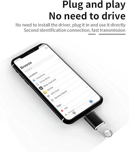 [Apple MFi Certified] Lightning to USB 3.0 Adapter Connector with Lanyard,2 Pack USB 3.0 OTG Cable for iPhone,USB Female Supports Connect SD TF Card Reader,U Disk,Keyboard,Mouse,USB Flash Drive,OTG in Kuwait
