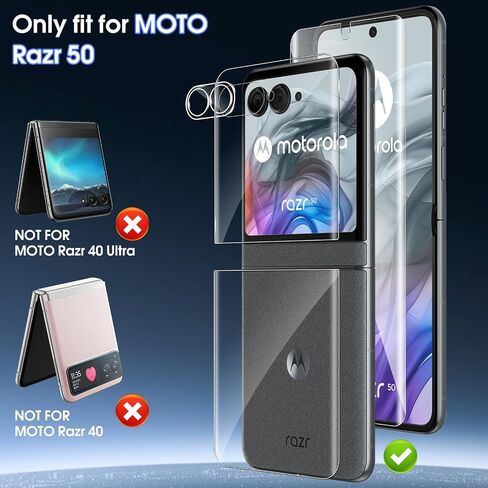 [مجموعتان من 6 قطع] واقي شاشة Motorola Razr 50، 2 طبقة TPU + 2 طبقة TPU للشاشة الخلفية + 2 واقي عدسة الكاميرا، وضوح عالي، مضاد للخدش، خالٍ من الفقاعات، لهاتف Motorola Razr 50 in Saudi Arabia