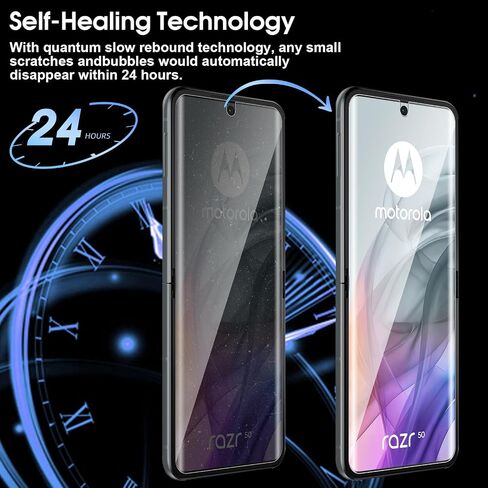 [مجموعتان من 6 قطع] واقي شاشة Motorola Razr 50، 2 طبقة TPU + 2 طبقة TPU للشاشة الخلفية + 2 واقي عدسة الكاميرا، وضوح عالي، مضاد للخدش، خالٍ من الفقاعات، لهاتف Motorola Razr 50 in Saudi Arabia
