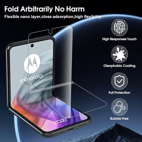 [مجموعتان من 6 قطع] واقي شاشة Motorola Razr 50، 2 طبقة TPU + 2 طبقة TPU للشاشة الخلفية + 2 واقي عدسة الكاميرا، وضوح عالي، مضاد للخدش، خالٍ من الفقاعات، لهاتف Motorola Razr 50 in Saudi Arabia