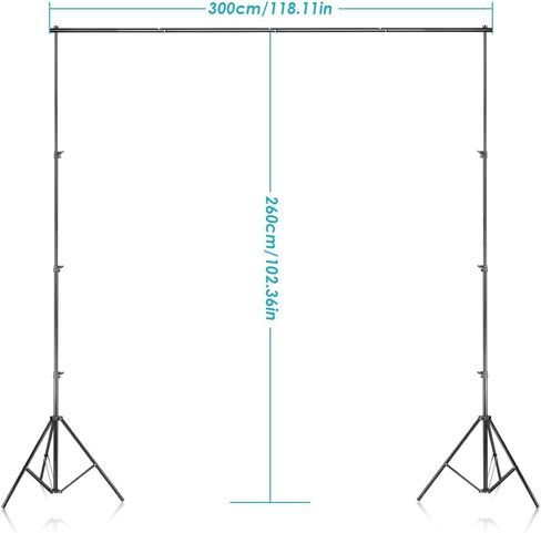 Neewer Photo Video Studio Backdrop and Support Kit: 5x7feet/1.5x2meters Striped Wooden Polyester Backdrop and 8.5feet/2.6meters Adjustable Support Stand with 2-Piece Background Clamps and Carrying Bag in Saudi Arabia