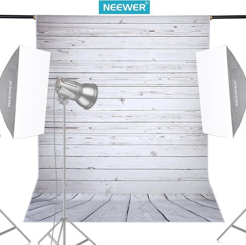 Neewer Photo Video Studio Backdrop and Support Kit: 5x7feet/1.5x2meters Striped Wooden Polyester Backdrop and 8.5feet/2.6meters Adjustable Support Stand with 2-Piece Background Clamps and Carrying Bag in Saudi Arabia