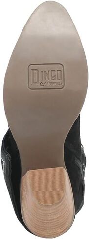 Dingo Womens Bandida Paisley Studded Round Toe Casual Boots Ankle Mid Heel 2-3" - Black in Saudi Arabia