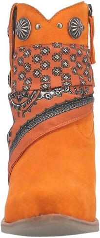 Dingo Womens Bandida Paisley Studded Round Toe Casual Boots Ankle Mid Heel 2-3" - Black in Saudi Arabia
