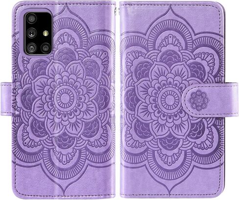 Asuwish Compatible with Samsung Galaxy A71 5G Wallet Case and Tempered Glass Screen Protector Flower Leather Flip Card Holder Stand Cell Phone Cover for Glaxay A 71 G5 Gaxaly 71A S71 Women Men Purple in Saudi Arabia