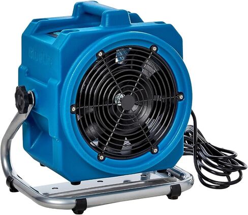 BlueDri المحمولة 1/5 حصان، 870 CFM مروحة محرك هواء محوري صغيرة مع خيار التثبيت على الحائط لأضرار المياه والتجفيف والتهوية، أزرق، MA-870، صغير in Saudi Arabia