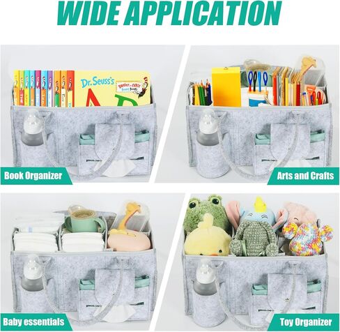 Baby Diaper Caddy Organizer Oversized Baby Storage Organizer with Adjustable Dividers, Nursery Storage Basket Gift for Baby Shower, Portable Diaper Organizer for Newborn Boys Girls in Saudi Arabia