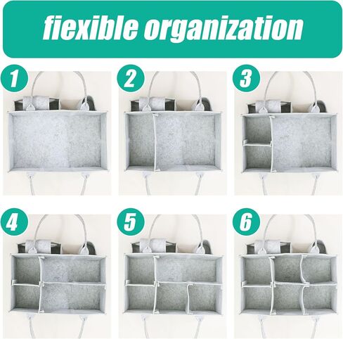Baby Diaper Caddy Organizer Oversized Baby Storage Organizer with Adjustable Dividers, Nursery Storage Basket Gift for Baby Shower, Portable Diaper Organizer for Newborn Boys Girls in Saudi Arabia