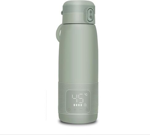Portable Bottle Warmer for Travel, Baby Milk Warmer, Stainless Steel Vacuum-Insulated Mug, 37°C to 55°C Constant Temperature, USB Charging, Baby Thermos Cup On The Go, 17 Ounce/500ML in Saudi Arabia