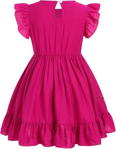 Baby Girls Mexican Ruffle A-Line Dress Toddler Kids Floral Embroidered Peasant Traditional Ethnic Wear Clothes in Kuwait