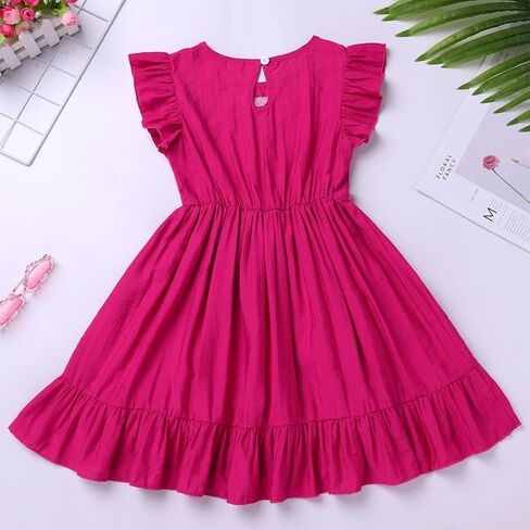 Baby Girls Mexican Ruffle A-Line Dress Toddler Kids Floral Embroidered Peasant Traditional Ethnic Wear Clothes in Kuwait