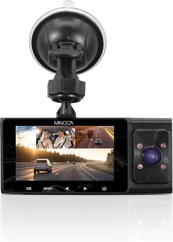 Minolta MNCD338T 3-Channel 1080P Dash Camera w/3.0" LCD & Rear Camera in Saudi Arabia