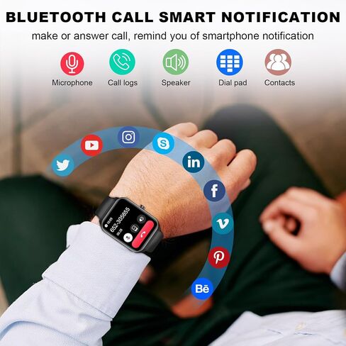 Smart Watch for iOS Android(Answer/Make Call) - 1.9" Full Touch Screen Smart Watches for Men Women, Activity Fitness Tracker, Multi Sport Modes Smartwatch with Heart Rate Sleep Monitor, AI Voice in Saudi Arabia