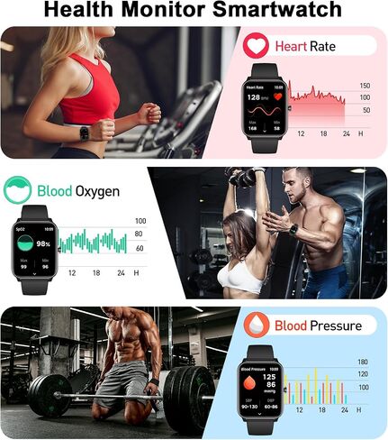 Smart Watch for iOS Android(Answer/Make Call) - 1.9" Full Touch Screen Smart Watches for Men Women, Activity Fitness Tracker, Multi Sport Modes Smartwatch with Heart Rate Sleep Monitor, AI Voice in Saudi Arabia
